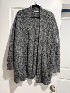 Vince Boucle Knot Cozy Open-Front Gray Women's Cardigan Sweater
